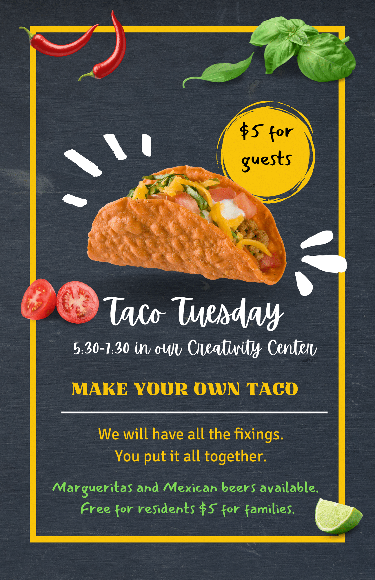 Taco Tuesday 3rd Tuesday Every Month Sunshine Gardens Senior Community